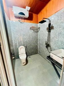 Yên MinhにあるDu Già Bungalowのトイレと洗面台のある小さなバスルーム