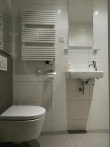 a bathroom with a toilet and a sink at b&b Achter de Sterren in Den Bosch