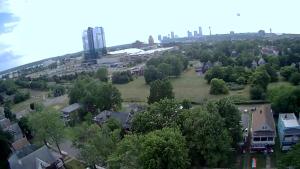 an aerial view of a neighborhood with houses and trees at 6 bedroom House Short Walk to Niagara Falls in Niagara Falls