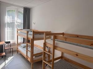 Palanda nebo palandy na pokoji v ubytování Golden Hostel