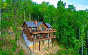 an overhead view of a house in the woods at Absolute Heaven in Gatlinburg