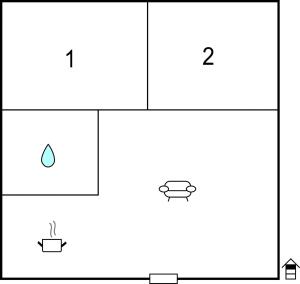 The floor plan of 2 Bedroom Beautiful Apartment In Poppi