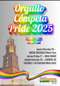 a flyer for an event with a clock tower at Olé Toledo in Cómpeta