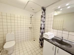 Koupelna v ubytování Hotel Søparken