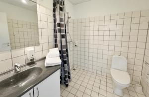 Koupelna v ubytování Hotel Søparken
