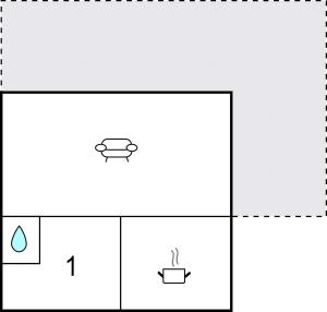 The floor plan of Cozy Apartment In Valencia De Alcantara