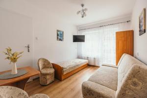 Un televizor și/sau centru de divertisment la Pensjonat na Fali Dźwirzyno +35 fotografii