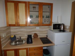 プーラにあるIlsa in Pula - Istrienのシンクと冷蔵庫のある小さなキッチン