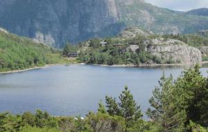 a large lake in the middle of a mountain at Gorgeous Home In Dirdal With Wifi in Dirdal