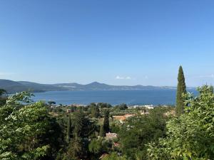 a view of the lake from the hills at Casa gioia in Bracciano