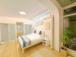 Krevet ili kreveti u jedinici u okviru objekta Beijing Great Wall Shiguang Homestay