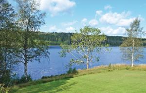 a view of a lake with trees in the background at 3 Bedroom Cozy Home In Åmål in Åmål