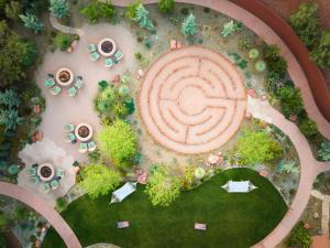 an overhead view of a park with a labyrinth at The Wilde Resort and Spa in Sedona +103 photos