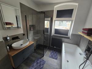 Koupelna v ubytování Havel Suites + 37 fotografií
