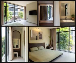 Katil atau katil-katil dalam bilik di Thang Homestay - Vinhome Ocean Park 3, Van Giang, Hung Yen