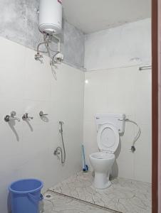 a bathroom with a toilet and a shower at Winter Inn Homestay in Lava