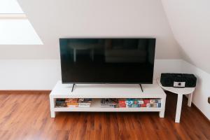 TV/trung tâm giải trí tại Dwupoziomowy apartament zielone spokojne rodzinne