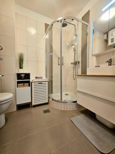 Koupelna v ubytování Apartman Bubli