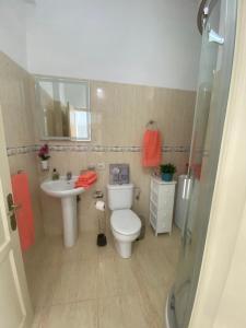 a bathroom with a toilet and a sink at Vivienda Vacacional La Pepita in Santa Cruz de la Palma
