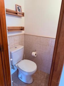 圣马丁德洛斯Duplex en el centro del pueblo con balcón terraza Ñire13的房间里有白色马桶的浴室 更多31张照片