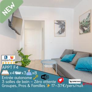 Posedenie v ubytovaní 3 APPTS - 3 à 7 lits - Parfait 6 à 10 pers - max 29 pers - 1 immeuble - Convivialité, Rentabilité ------ ENGLISH - 3 APTS - 3 to 7 beds - Ideal for 6 to 10 guests - Up to 29 - Same building -- Cattenom
