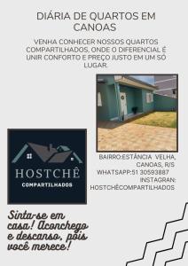 Certifikát, hodnocení, plakát nebo jiný dokument vystavený v ubytování Hostchê compartilhados