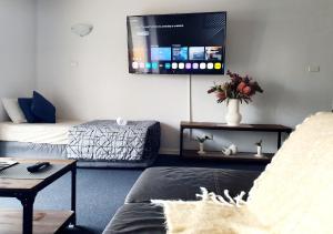 TV a/nebo společenská místnost v ubytování Oceanside Hawks Nest