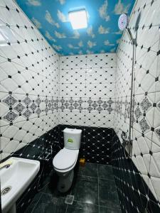 ガバラにあるMy houseのトイレと洗面台付きのバスルーム +15枚の写真