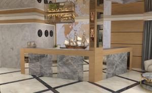 a lobby with a table with vases on it at Santa Maria Luxury Suits in Ravda