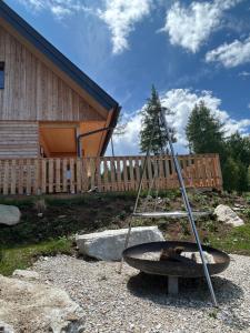 Zahrada ubytování Modriach-Chalet