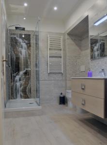 La salle de bains est pourvue d'une douche et d'un lavabo. dans l'établissement Sweet Roman Dream, à Rome