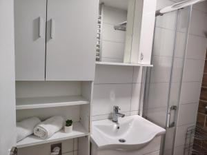 Et badeværelse på Eva Apartman