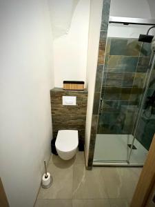 Koupelna v ubytování Studio atypique en RDC + 5 fotografií