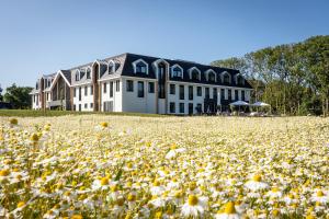 a field of flowers in front of a building at Eilandhotel Texel - Nieuw geopend hotel in De Cocksdorp