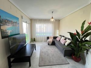 ビリャホヨサにあるParaiso Costero en Benidormのソファとテーブルのあるリビングルーム