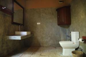 a bathroom with a toilet and a sink in it at Village Verandah by Oshi in Dambulla