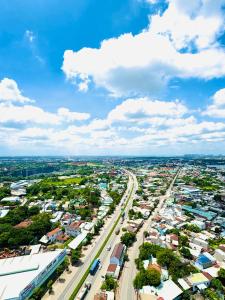 an overhead view of a city with a road at Dori House Honas in Dĩ An