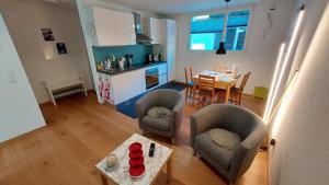 Posezení v ubytování Ferienwohnung Meiringen