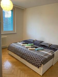 ブルノにあるStar Apartments Brno #4A415 by Starbnb EUの窓のある部屋にある大きなベッド