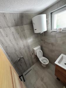 Polje-BijelaにあるVikendica Casa Verdeのトイレと洗面台付きのバスルーム