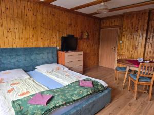 Postel nebo postele na pokoji v ubytování Ptasi Gościniec