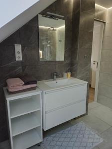 Koupelna v ubytování Éva Apartman