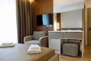 TV a/nebo společenská místnost v ubytování Klejvi Apartments