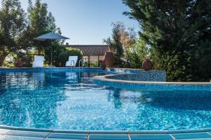 a large swimming pool with blue water at Antheia Houses in Vamos