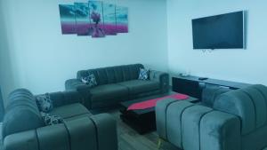 Appartement lux vue sur mer的休息区