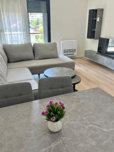 Χώρος καθιστικού στο Tirana Oasis Apartment