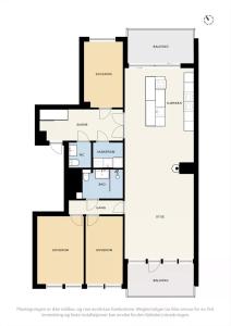 una planimetria di una casa di Newly renovated exclusive big apartment, city center, 3 bedrooms, 2 bathrooms with WC and more a Kristiansand