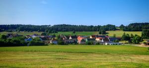 a large group of houses in a green field at RuheUndSonne Apartment in Lichtenau