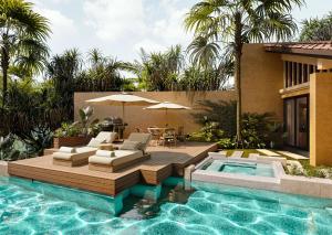 Bazén v ubytování Banyan Tree Mayakoba nebo v jeho okolí
