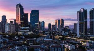 Γενική άποψη της πόλης Τζακάρτα ή θέα της πόλης από  αυτό το hostel